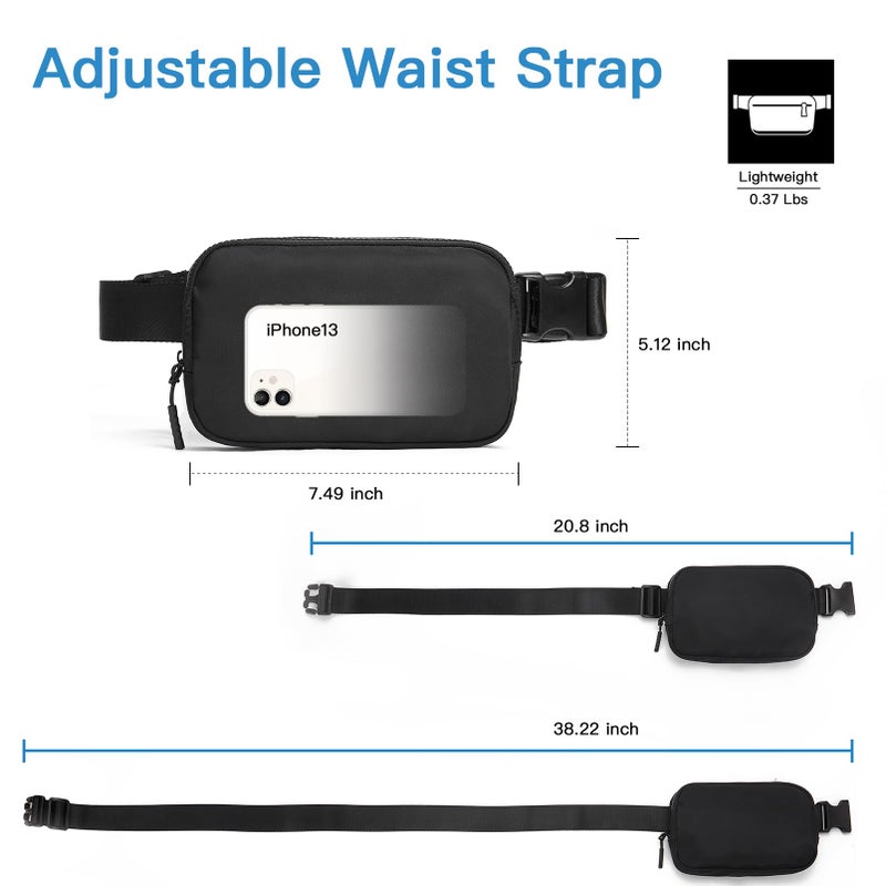 Telena Belt Bag for Women Men Fashionable Crossbody Fanny Pack for Women Waist Bag with Adjustable Strap Black - Image 4