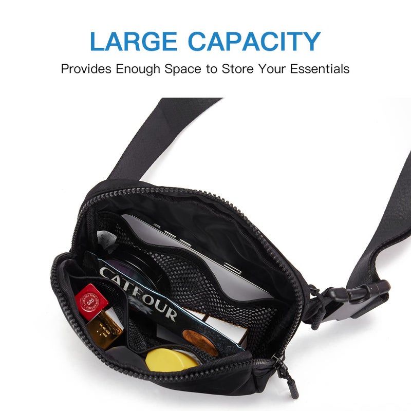 Telena Belt Bag for Women Men Fashionable Crossbody Fanny Pack for Women Waist Bag with Adjustable Strap Black - Image 3