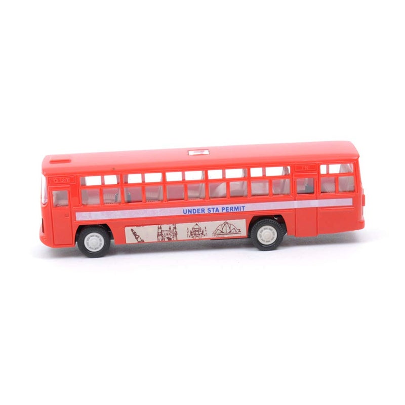 Centy Toys Plastic Pull Back City Bus - Red, 1 Pull Back Toy for Kids - Image 2
