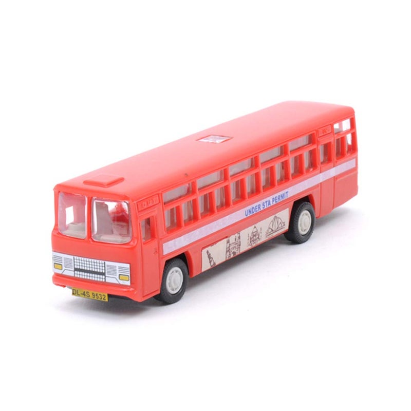 Centy Toys Plastic Pull Back City Bus - Red, 1 Pull Back Toy for Kids - Image 1