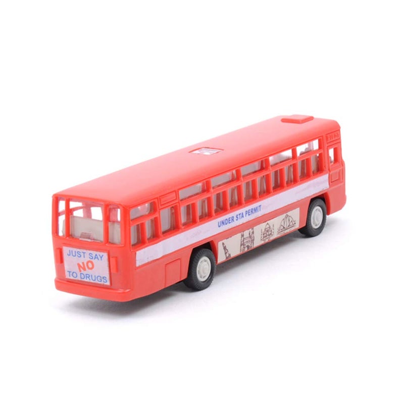 Centy Toys Plastic Pull Back City Bus - Red, 1 Pull Back Toy for Kids - Image 3