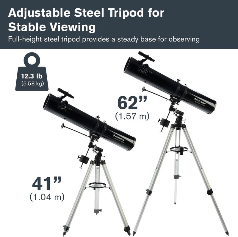 سلسترون تلسكوب من نوع Equatorial من شركة Celestron بموديل Powerseeker 114EQ، باللون الأسود. - Image 4