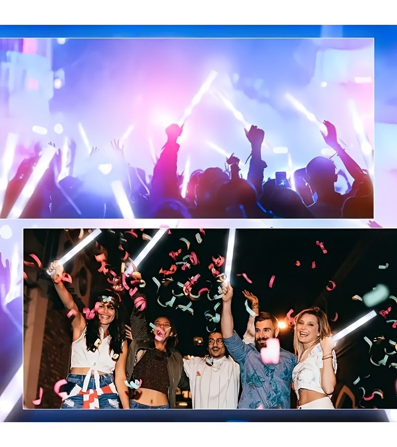 Glow Stick Set 35 Pieces LED Light Sticks White With Glitter Foam 3 Modes Flashing Glow In The Dark Party Supplies For Wedding Birthday Concert Christmas Halloween Celebration Gift Box - Image 4
