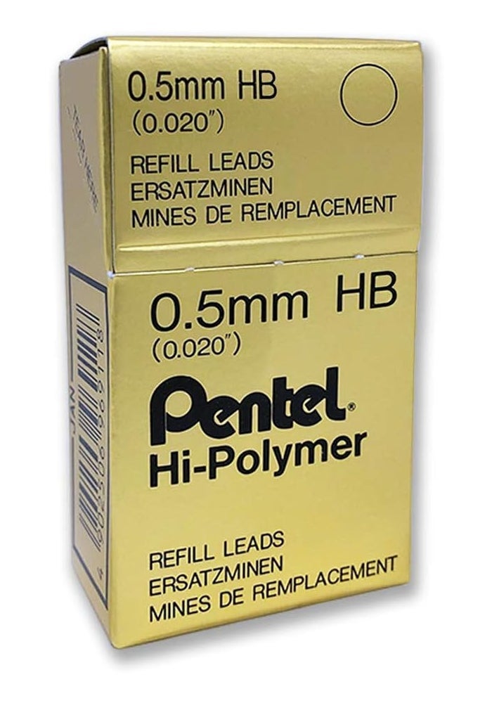 Pentel Super Hi-Polymer Lead Refill 0.5mm HB Pack of 12 - Image 2
