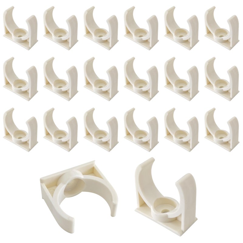 AUXBC 20pcs 25mm PVC Water Pipe Clamps 1inch OD UShape Buckles Tubing Clamps Hose Hangers Water Pipe Support