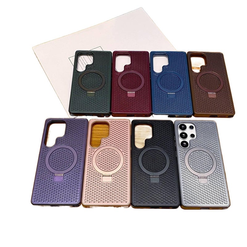 MagSafe Samsung Galaxy S23 Drop Protection PC Case with Heat Dissipation and Kickstand in Red for Daily Carry - Image 4