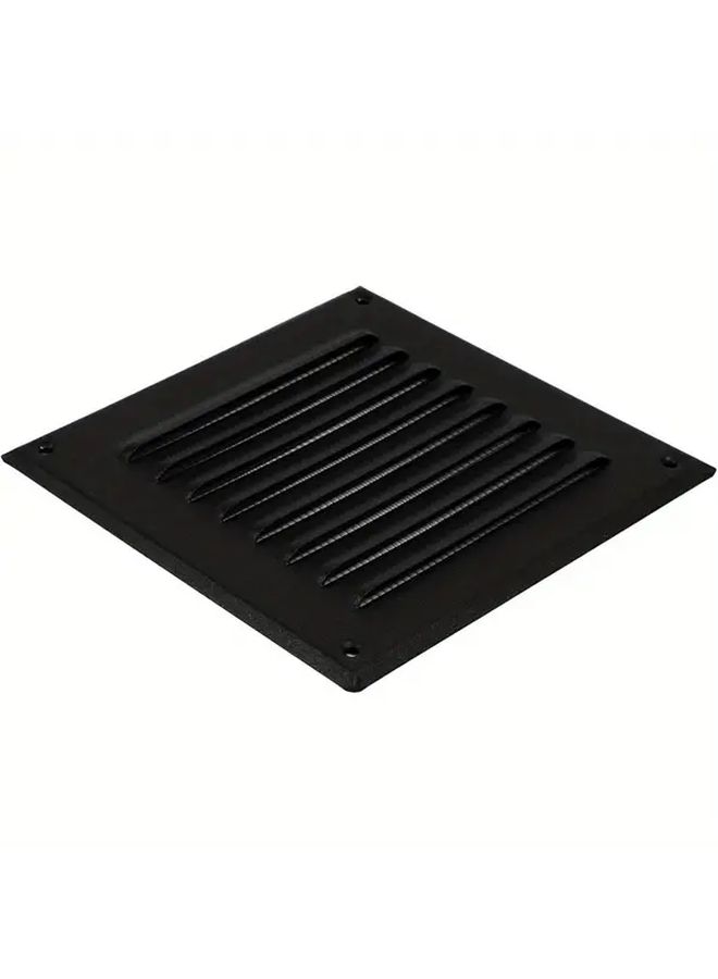 Black Metal Square Ventilation Grille Indoor Outdoor Air Vent Louver Reinforced Edges - Image 4