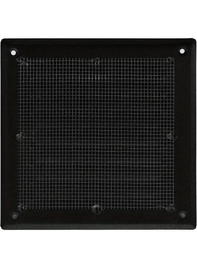 Black Metal Square Ventilation Grille Indoor Outdoor Air Vent Louver Reinforced Edges - Image 2