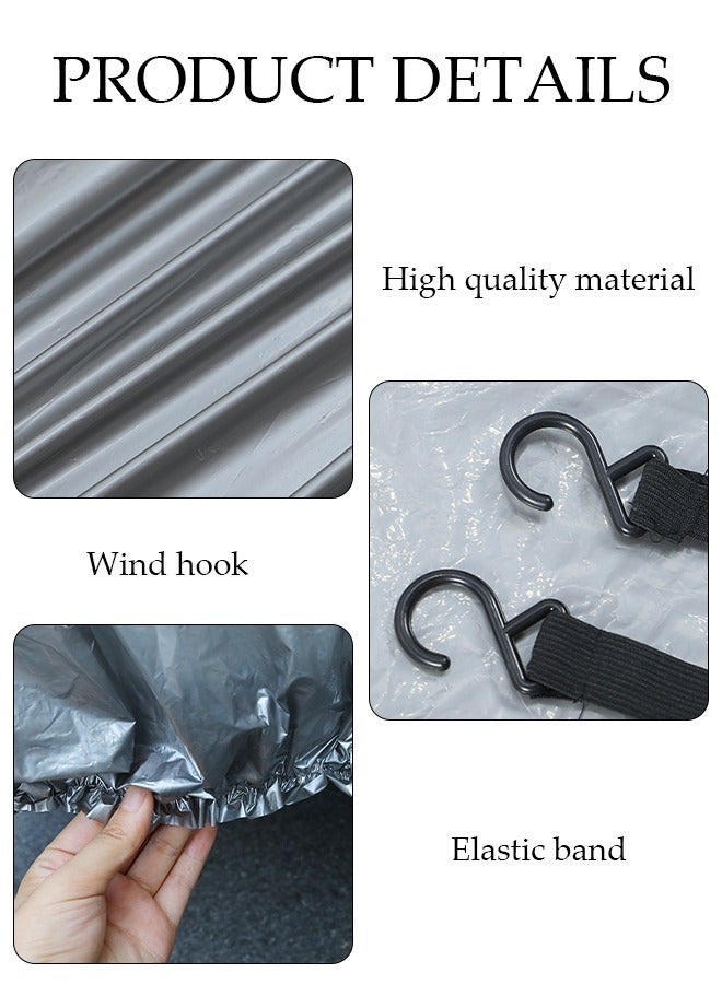 DUNISO Full Car Covers Sunscreen UV Protection  Indoor Outdoor Sunscreen Heat Protection DustWind/Water/Weatherproof Anti-Uv Scratch-Resistant Sedan Universal Suit L - Image 3