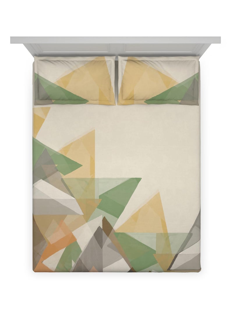 DDECOR Live beautiful DDECOR Live beautiful Cotton Queen Bed Sheet Set with 2 Pillow Covers (229 CM X 274 CM, Green) Digital Print Contemporary 145TC GSM  - Image 3