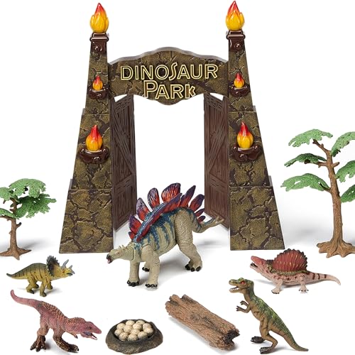 EKU EASYKU Large Dinosaur Park Gate Dino Nest of Eggs Realistic Dinosaur Toys for Kids 35 57 Jurassic World Dinosaur Toys Stegosaurus Play Set for Kids Toddler Boys Girls - Image 1