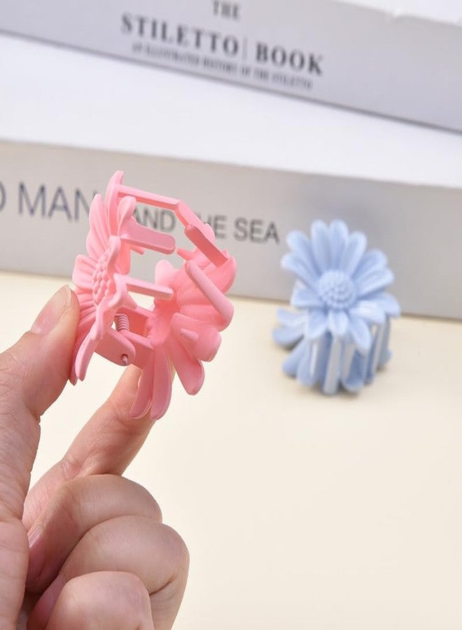 DHANABAPA 1 Pc Sunflower + 1 Pc Flower, Korean Style Flower Hair Claw Clip Set for Women & Girls, Hair Clutcher Combo, Pastel Plastic Hair Accessories for Daily Use - Multicolor - Image 4