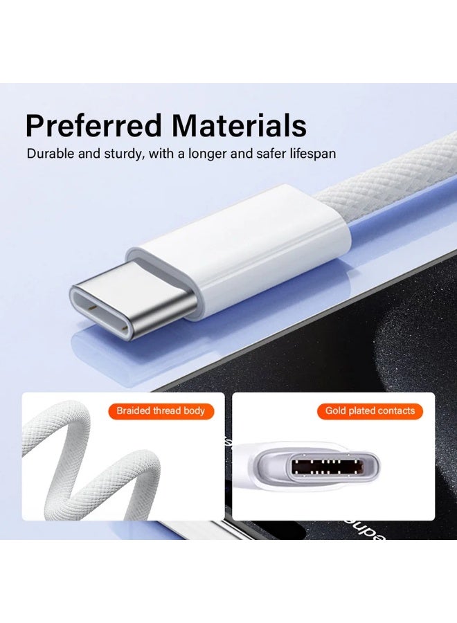 كابل شحن سريع للغاية من USB من النوع C إلى النوع C بطول 1 متر لأجهزة iPhone 16/15، iPad، iPad mini 7، MacBook Pro، Samsung S25 Ultra/S24/23/، Huawei P70 - Image 5