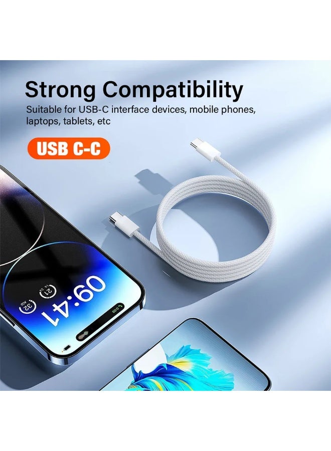 كابل شحن سريع للغاية من USB من النوع C إلى النوع C بطول 1 متر لأجهزة iPhone 16/15، iPad، iPad mini 7، MacBook Pro، Samsung S25 Ultra/S24/23/، Huawei P70 - Image 4