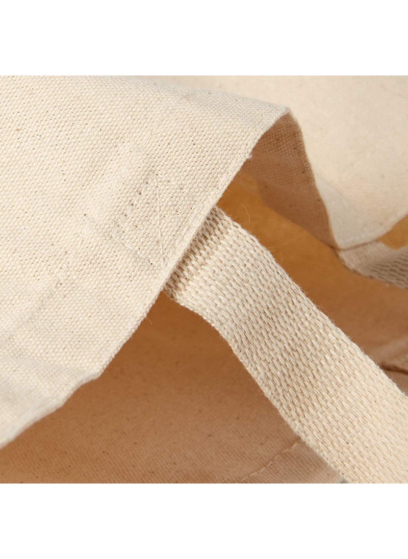 TBF TBF Heavy Duty Sturdy Canvas Tote Bags with Handles Reusable Natural Grocery Shopping Blank Cloth Fabric for DIY Crafts 15x16  - Image 4