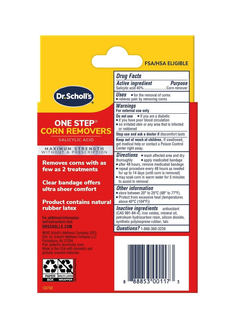 Dr. Scholl's One Step Corn Removers, 6 Medicated Bandages - Image 4