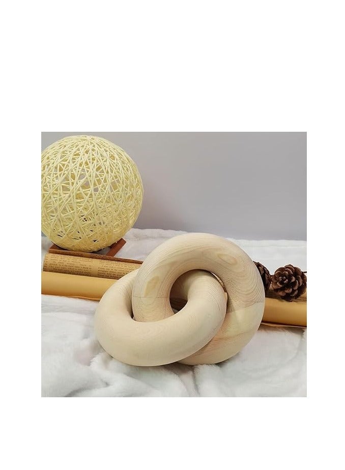ديكور سلسلة خشبية من FFD - عقدة خشبية مستديرة لطاولة القهوة ذات وصلتين - ديكورات منزل مزرعة بوهو لغرفة المعيشة وغرفة النوم والرف وطاولة الطعام - خشب الصنوبر الفاخر - Image 1