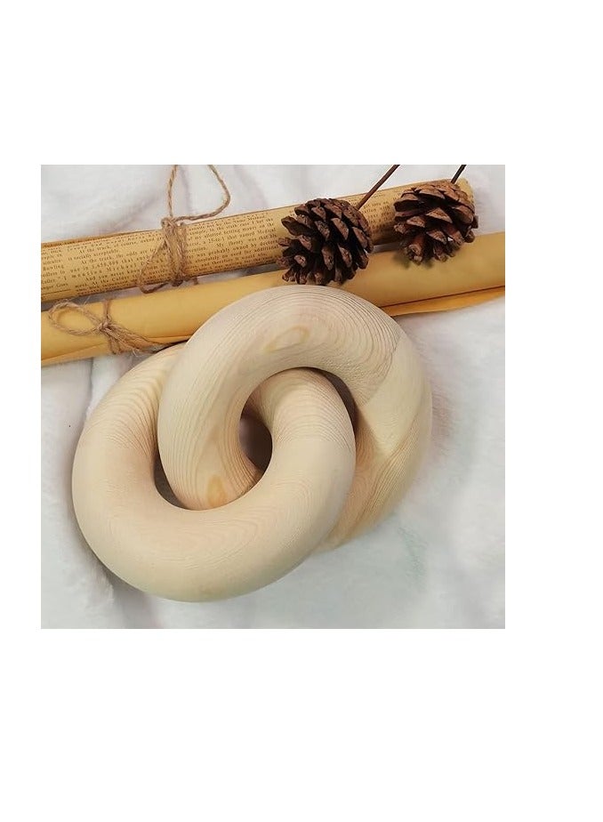 ديكور سلسلة خشبية من FFD - عقدة خشبية مستديرة لطاولة القهوة ذات وصلتين - ديكورات منزل مزرعة بوهو لغرفة المعيشة وغرفة النوم والرف وطاولة الطعام - خشب الصنوبر الفاخر - Image 3