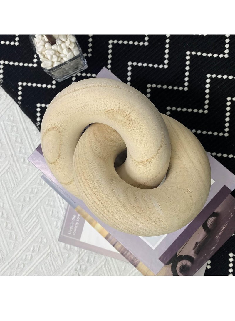 ديكور سلسلة خشبية من FFD - عقدة خشبية مستديرة لطاولة القهوة ذات وصلتين - ديكورات منزل مزرعة بوهو لغرفة المعيشة وغرفة النوم والرف وطاولة الطعام - خشب الصنوبر الفاخر - Image 5