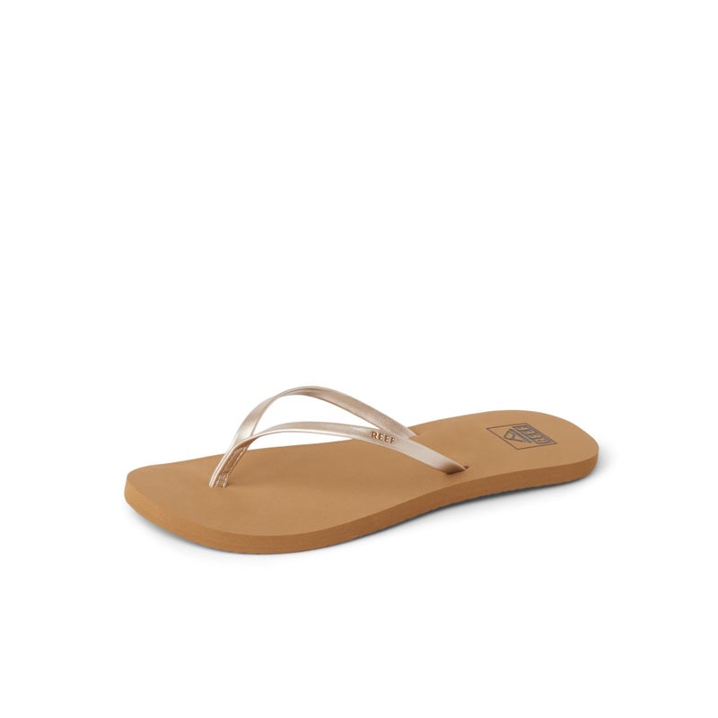 Reef Bliss Nights Womens Flip Flop, Super Lightweight and Soft Footbed, Thin Strap Beach Sandal, Tan/Champagne, 7 - Image 1