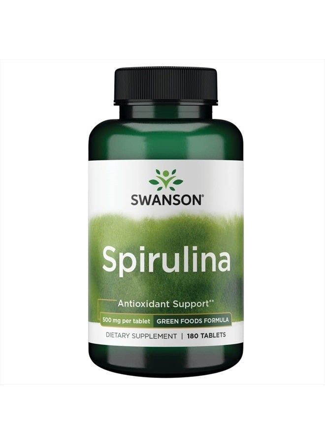 SWANSON Spirulina 500 Milligrams 180 Tabs - Image 1