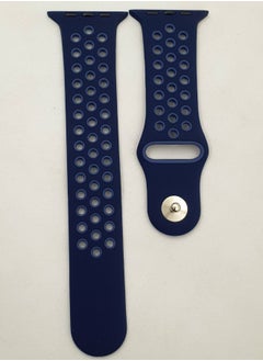 Soft Silicone Replacement Sports Strap For Apple Watch Series 7 - 41MM - Navy/BLue