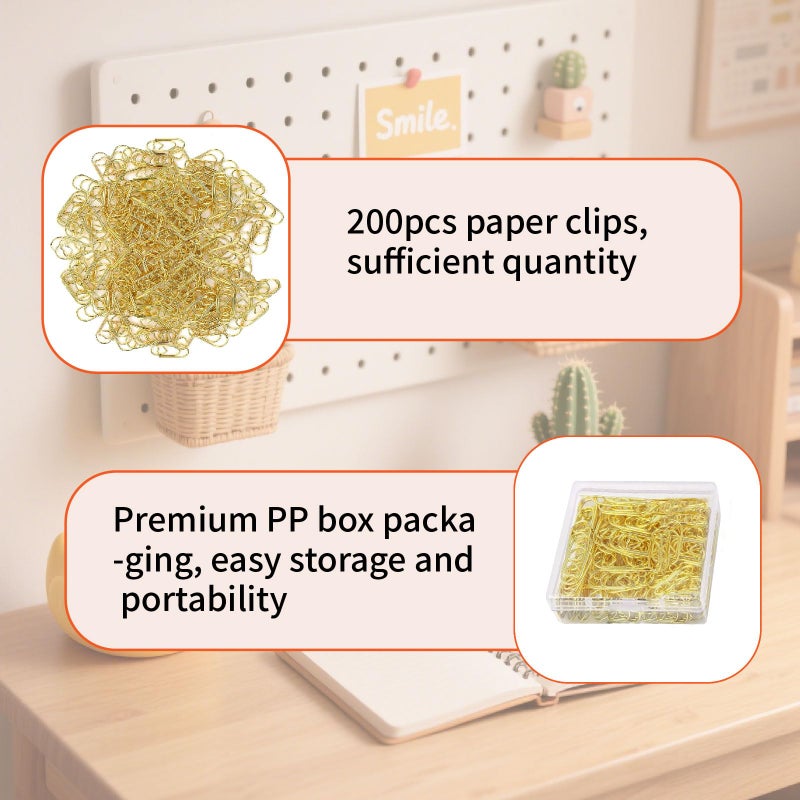 ADULLPONY Small Gold Paper Clips: Love Heart Shaped Paperclips 200 Pcs Mini Metal Cute Paper Clips Holder for Home Office School Desk Organizers Wedding Decorative Supplies - Image 4