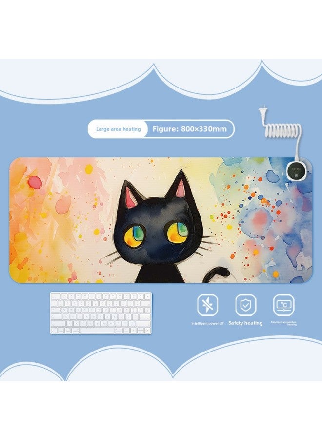 Hello Kitty (update) Heating Heating Pad Warm Desk Pad Office Computer Desktop Heating Mouse Pad-Color:800x330mm-Pattern:Jr-hello Kitty 125