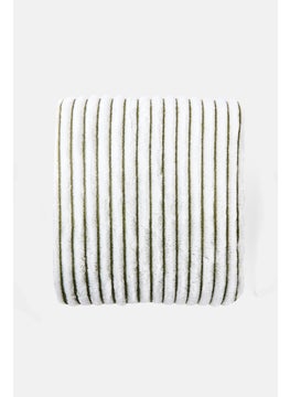 bebe Premium Jacquard Stripped Blanket 150 x 200 cm, White/Green  - Image 1