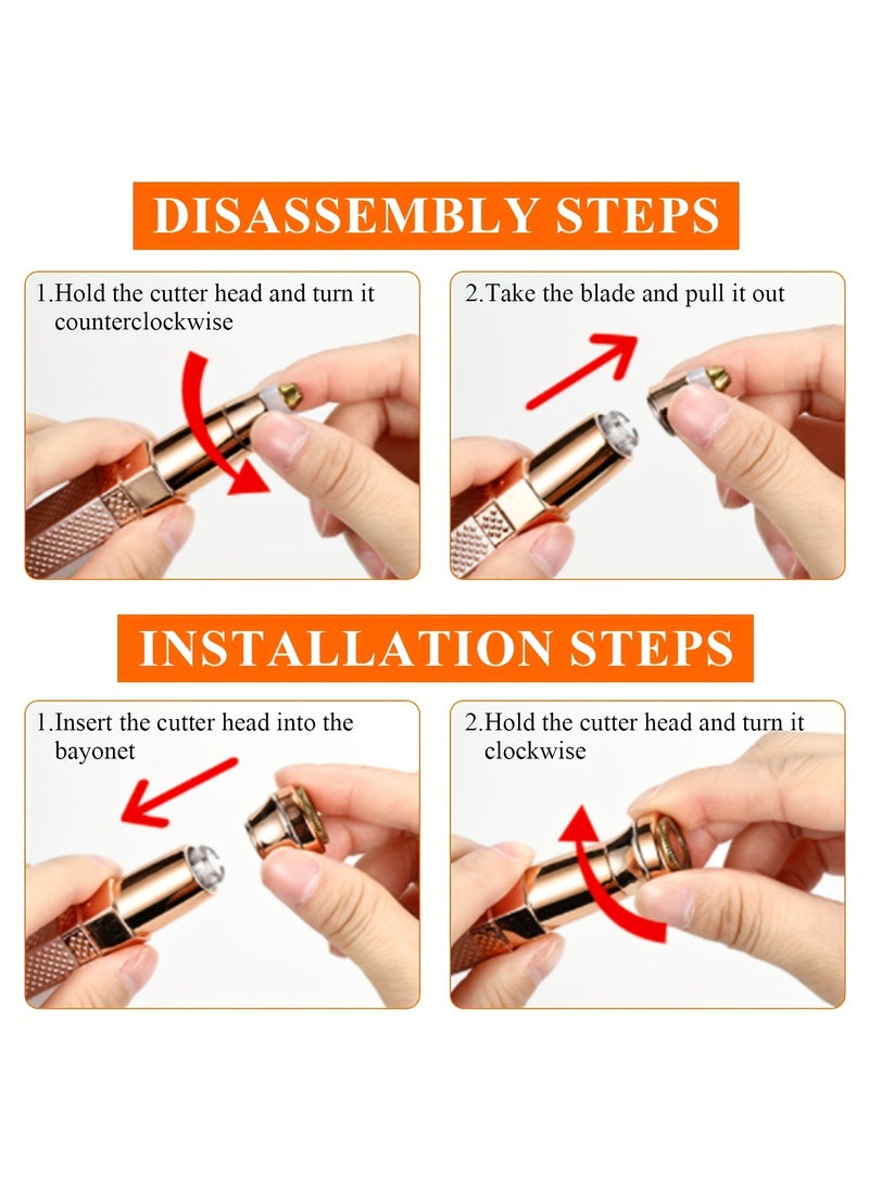 بلوليس مزيل شعر الوجه وتشذيب الحواجب، 2 في 1 مزيل شعر الحواجب ومزيل شعر غير مؤلم، ماكينة إزالة شعر الحاجب والشفاه والأنف والجسم للنساء - Image 4
