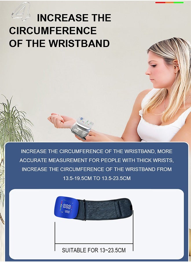 REALBLAD - Blood Pressure Monitor with Arabic Broadcast, Rechargeable 2x99 Readings Memory Wrist BP Monitor, with LED Large Display (Blue) - Image 1