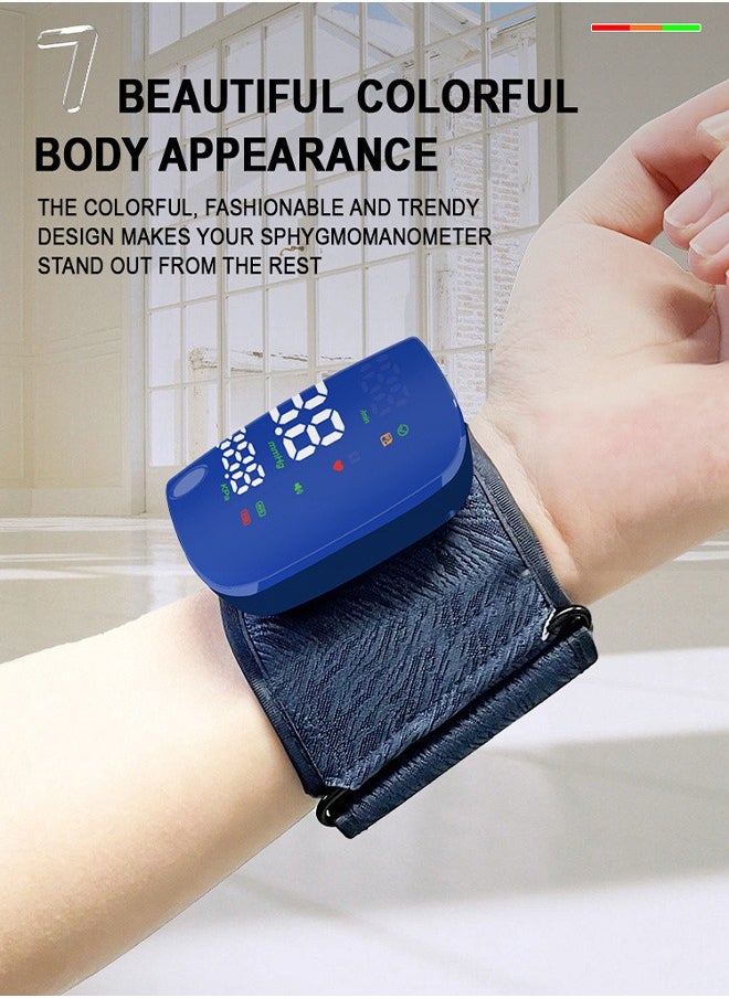 REALBLAD - Blood Pressure Monitor with Arabic Broadcast, Rechargeable 2x99 Readings Memory Wrist BP Monitor, with LED Large Display (Blue) - Image 1
