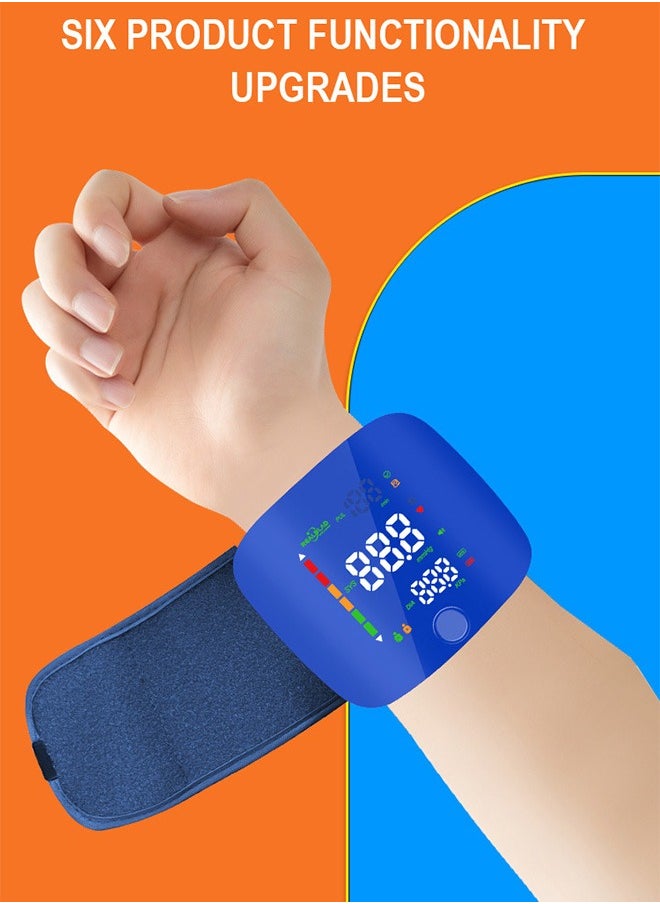REALBLAD - Blood Pressure Monitor with Arabic Broadcast, Rechargeable 2x99 Readings Memory Wrist BP Monitor, with LED Large Display (Blue) - Image 1