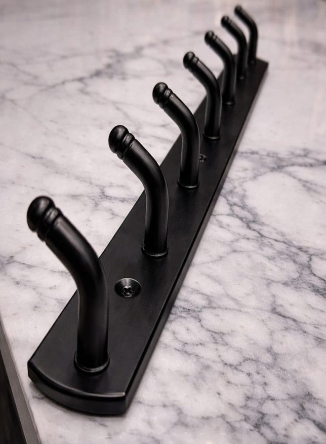 Urban Elite 304 Stainless Steel Antique Black 6 Pin for Bathroom Cloth Hooks Hanger Door Wall Robe Hooks Rail for Hanging Keys,Clothes,Towel (Pack of 1, Black) - Image 4