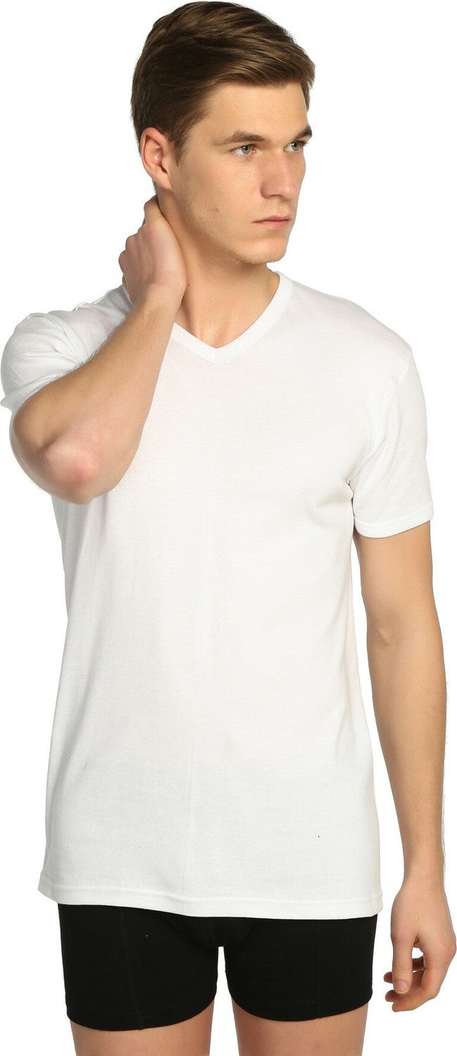 Tutku Men's Ribbed V-Neck Undershirt 3 Pack