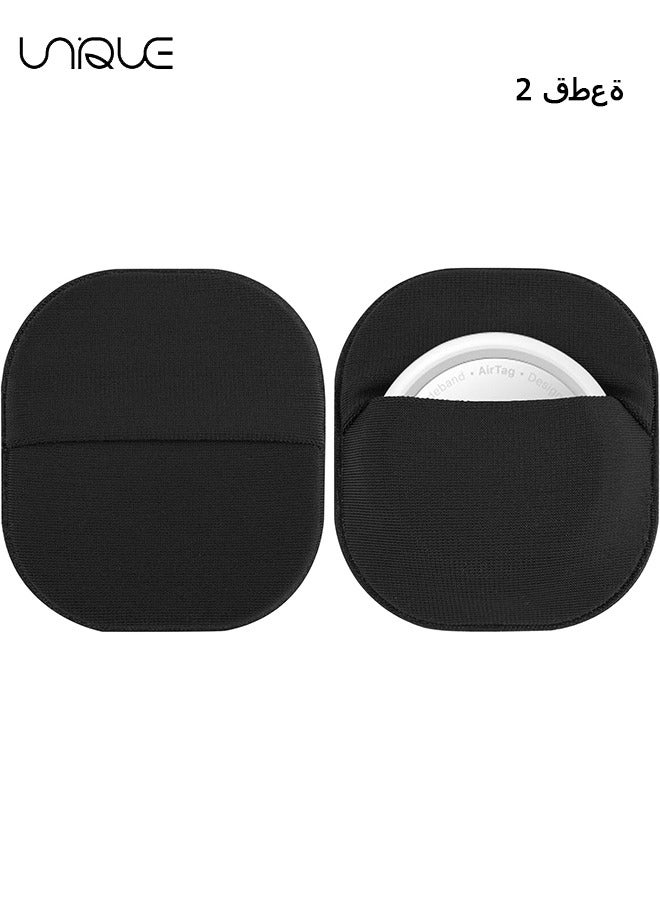 يونيك غطاء ملصق حامل Airtag ، 2 حزمة من Stick-On Mount Airtag Case متوافق مع Apple Airtags للتلفزيون عن بعد الأمتعة الدراجة كمبيوتر محمول السيارة ، أسود - Image 1