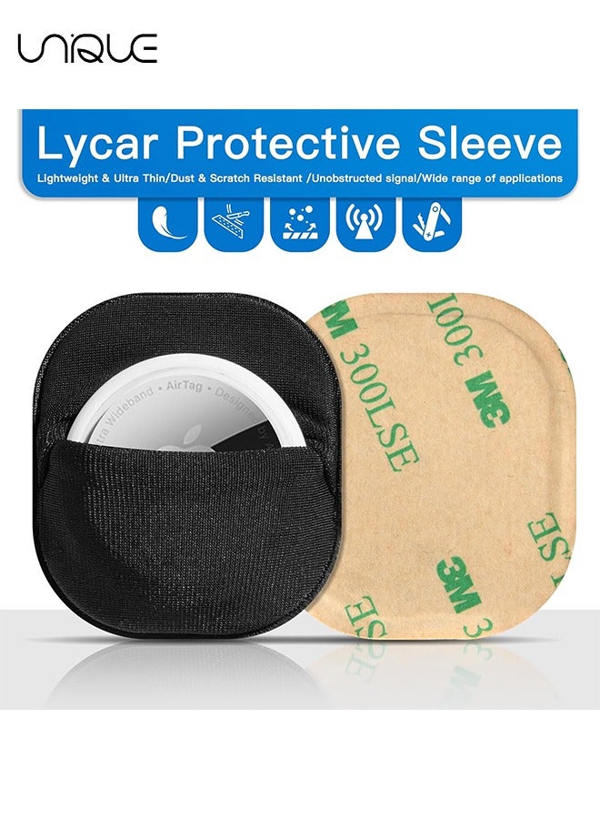 يونيك غطاء ملصق حامل Airtag ، 2 حزمة من Stick-On Mount Airtag Case متوافق مع Apple Airtags للتلفزيون عن بعد الأمتعة الدراجة كمبيوتر محمول السيارة ، أسود - Image 2