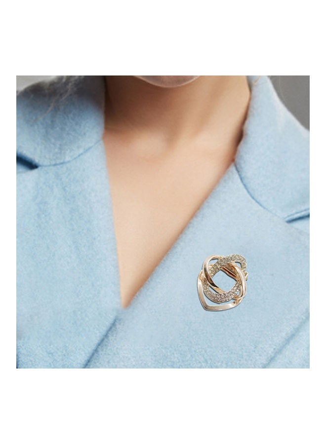NIBEMINENT Plated Crystal Silk Scarf Clip Brooch Pin  - Image 3