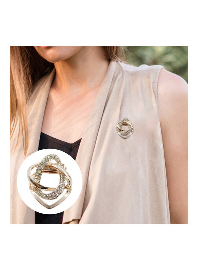 NIBEMINENT Plated Crystal Silk Scarf Clip Brooch Pin  - Image 4