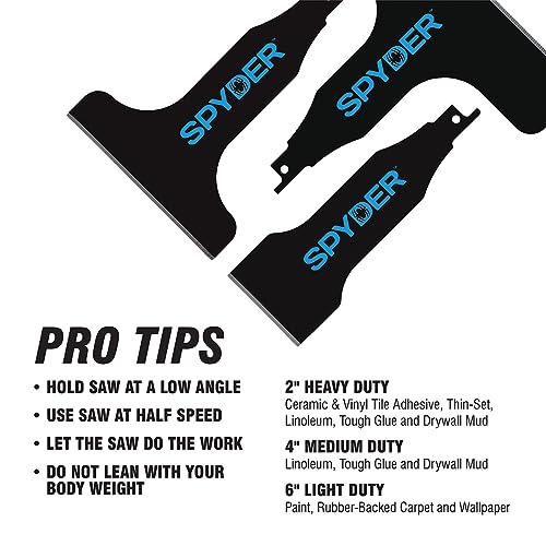 Spyder Scraper 00243 Scraping Tool Attachment for Reciprocating Saws, Black, Multi-Pack - Image 4