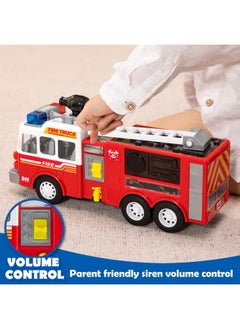 JOYIN Led Fire Truck Toy For Toddlers - Led Projections & Sirens, Bump And Go Fire Engine Trucks With Mode Switch & Volume Control, Boys&Girls Firetruck, Kids Birthday  - Image 3