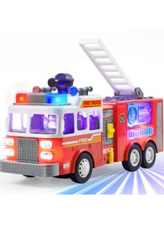 JOYIN Led Fire Truck Toy For Toddlers - Led Projections & Sirens, Bump And Go Fire Engine Trucks With Mode Switch & Volume Control, Boys&Girls Firetruck, Kids Birthday  - Image 1