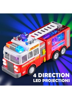 JOYIN Led Fire Truck Toy For Toddlers - Led Projections & Sirens, Bump And Go Fire Engine Trucks With Mode Switch & Volume Control, Boys&Girls Firetruck, Kids Birthday  - Image 4