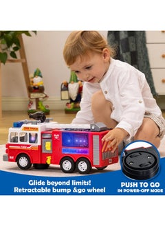 JOYIN Led Fire Truck Toy For Toddlers - Led Projections & Sirens, Bump And Go Fire Engine Trucks With Mode Switch & Volume Control, Boys&Girls Firetruck, Kids Birthday  - Image 5