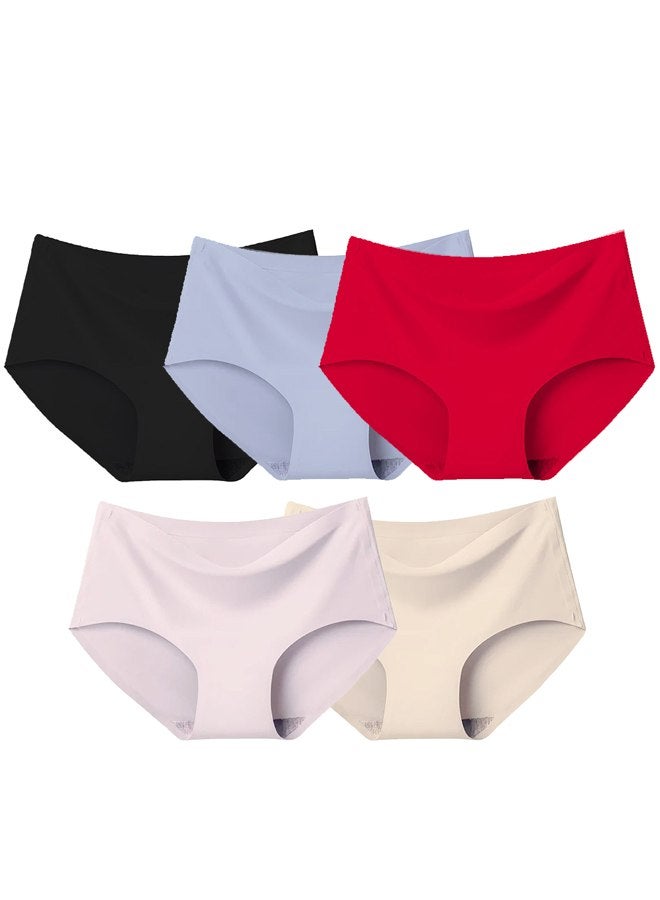 MARGOUN 5 Packs Women's Small Size Underwear Silk Women Lingerie Seamless Women High Rise Underwear Multicolour/Size Guide: 155/80 (S) - 160/85 (M) -165/90 (L) -170/95 (XL) - Image 2