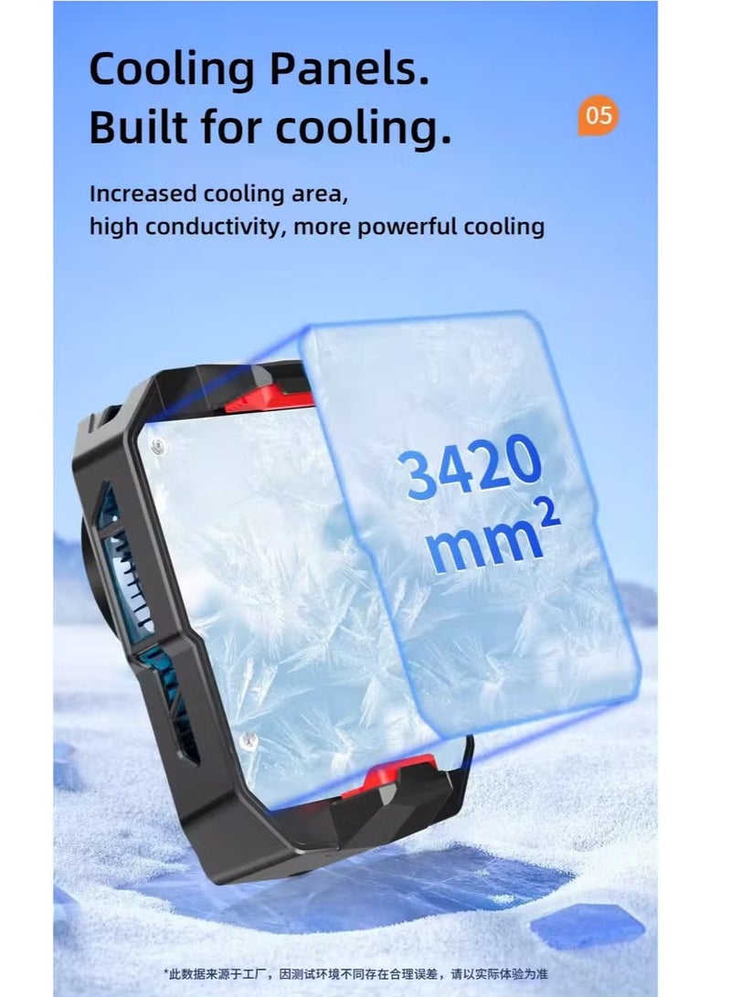 Raxoom Back Clip Phone Cooler, Phone Cooler for Mobile Gaming, Smartphone Radiator Refrigeration Fan Cooling, Phone with a Width of 7cm-10cm for Live Streaming, Video, Mobile Gaming (S17)  - Image 2