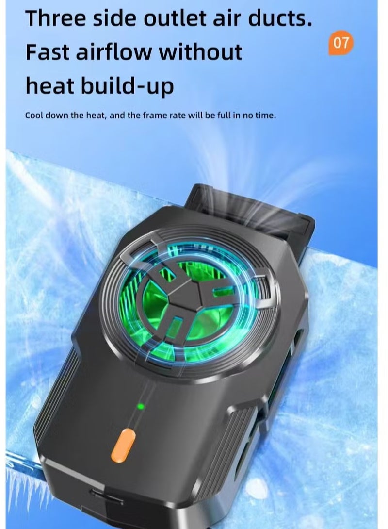 Raxoom Back Clip Phone Cooler, Phone Cooler for Mobile Gaming, Smartphone Radiator Refrigeration Fan Cooling, Phone with a Width of 7cm-10cm for Live Streaming, Video, Mobile Gaming (S17)  - Image 5