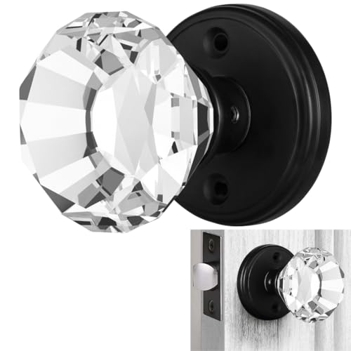 Balin Designs Clear Crystal Door Knob, Glass Door Knobs Interior Non-Locking Set, Antique Decorative Vintage Style for Hallway, Closet, Passage Doors, 1 Pack - Image 1