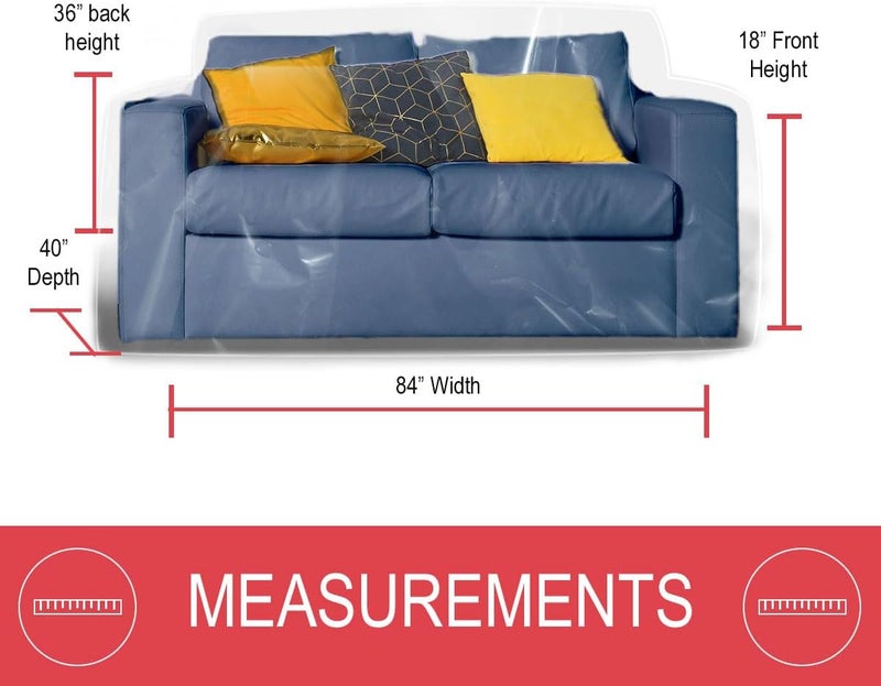 LAMINET Deluxe Heavy-Duty Crystal-Clear Furniture Protectors Protects Dust, Dirt, Spills, Pet Hair and Dander, Paws and Claws Sofa-36”RH x 18" FH x 84”W x 40" D, Loveseat Sofa - Image 3