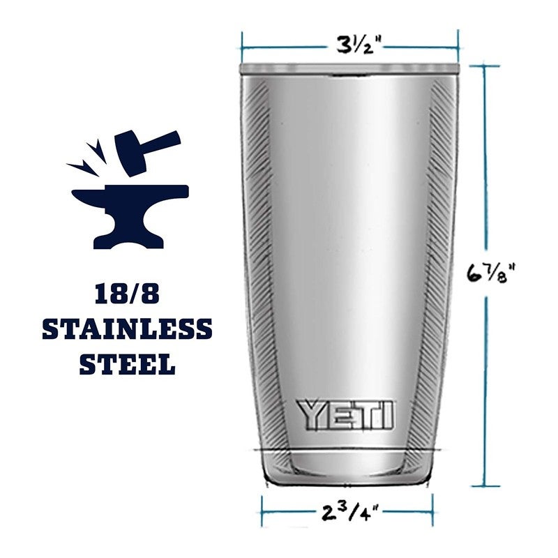 YETI 20oz Stainless Steel Vacuum Insulated Tumbler with MagSlider Magnetic Lid, Double Wall 18/8 Stainless Steel Travel Coffee Mug, No Sweat Design, Dishwasher Safe, Fit Car Cup Holder, Camping Outdoor Thermal Cup for Hot Cold Drinks Multi Colors - Image 2